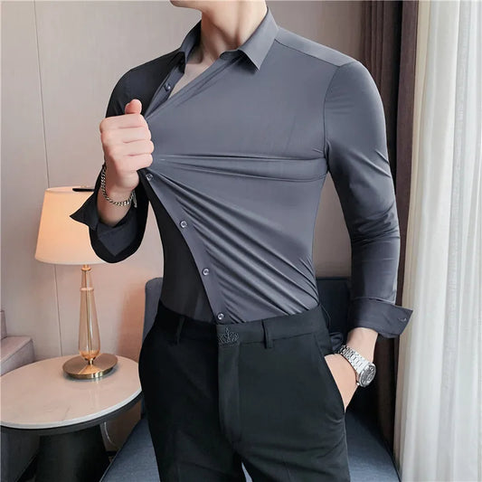 "Men's Top-Quality Slim Fit Long Sleeve Shirts – Luxury Casual & Formal Wear"