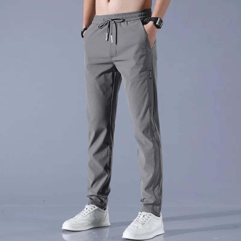 "Men's Luxurious Silk Trousers – Lightweight & Breathable Summer Wear for Ultimate Comfort and Style!"