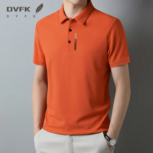 New Men's Business Casual Short Sleeved polo Shirt