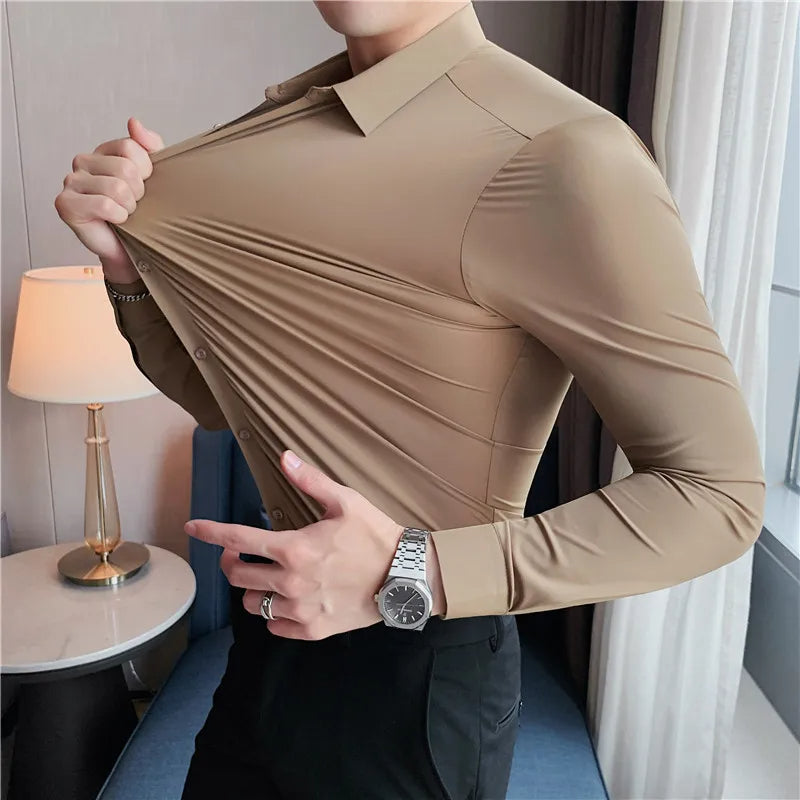 "Men's Top-Quality Slim Fit Long Sleeve Shirts – Luxury Casual & Formal Wear"