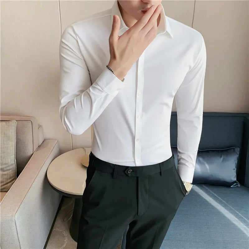 "Men's Top-Quality Slim Fit Long Sleeve Shirts – Luxury Casual & Formal Wear"