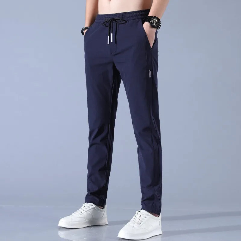 "Men's Luxurious Silk Trousers – Lightweight & Breathable Summer Wear for Ultimate Comfort and Style!"