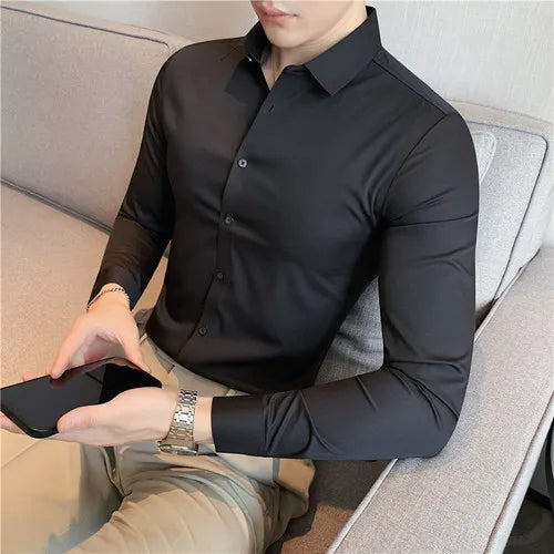 "Men's Top-Quality Slim Fit Long Sleeve Shirts – Luxury Casual & Formal Wear"