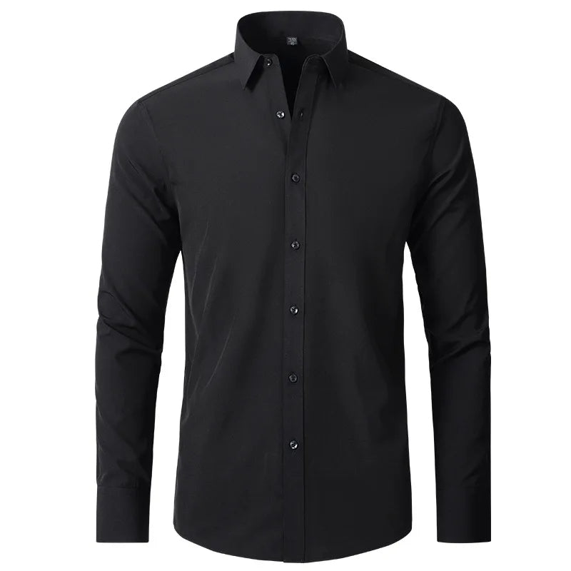 "Men's Slim Fit Long Sleeve Dress Shirts – Casual & Formal Solid Color Fashion"